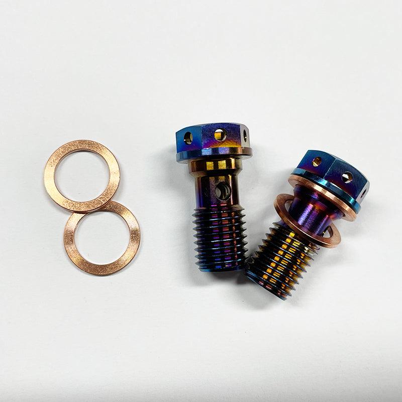 Titanium Banjo Bolt kit fit for HONDA /KAWI/ SUZI/ YAMAHA(2B+4W)