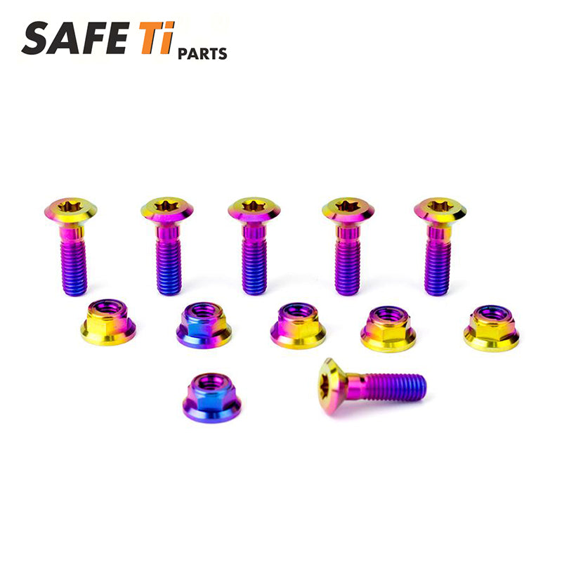 Titanium Alloy Sprocket Bolts and Nuts Kit M8 (6B+6N)
