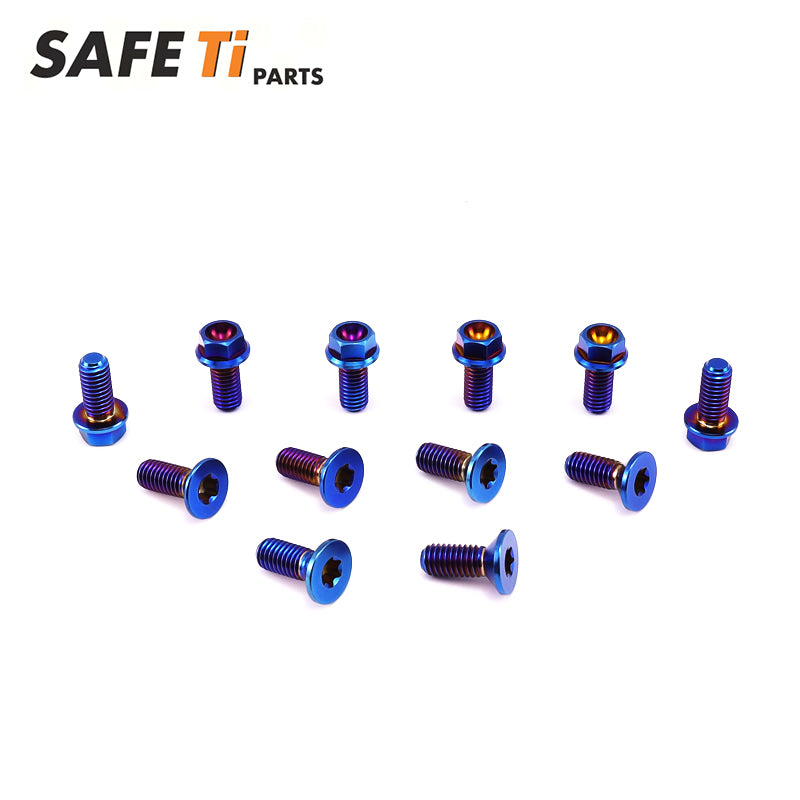Titanium Front And Rear Brake Rotor Bolts Kit YAMAHA Burnt Blue(12PCS)